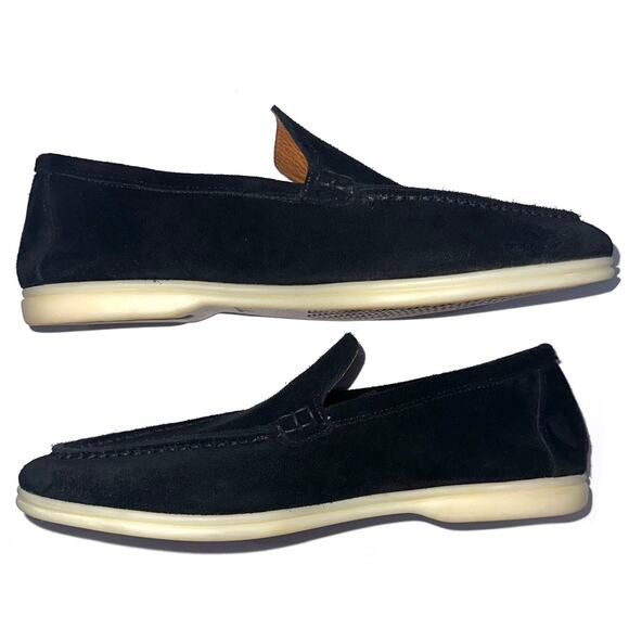 Loro Piana Men’s Black Suede Summer Walk Designer Loafers Size Eur 41/US 8 main image 9